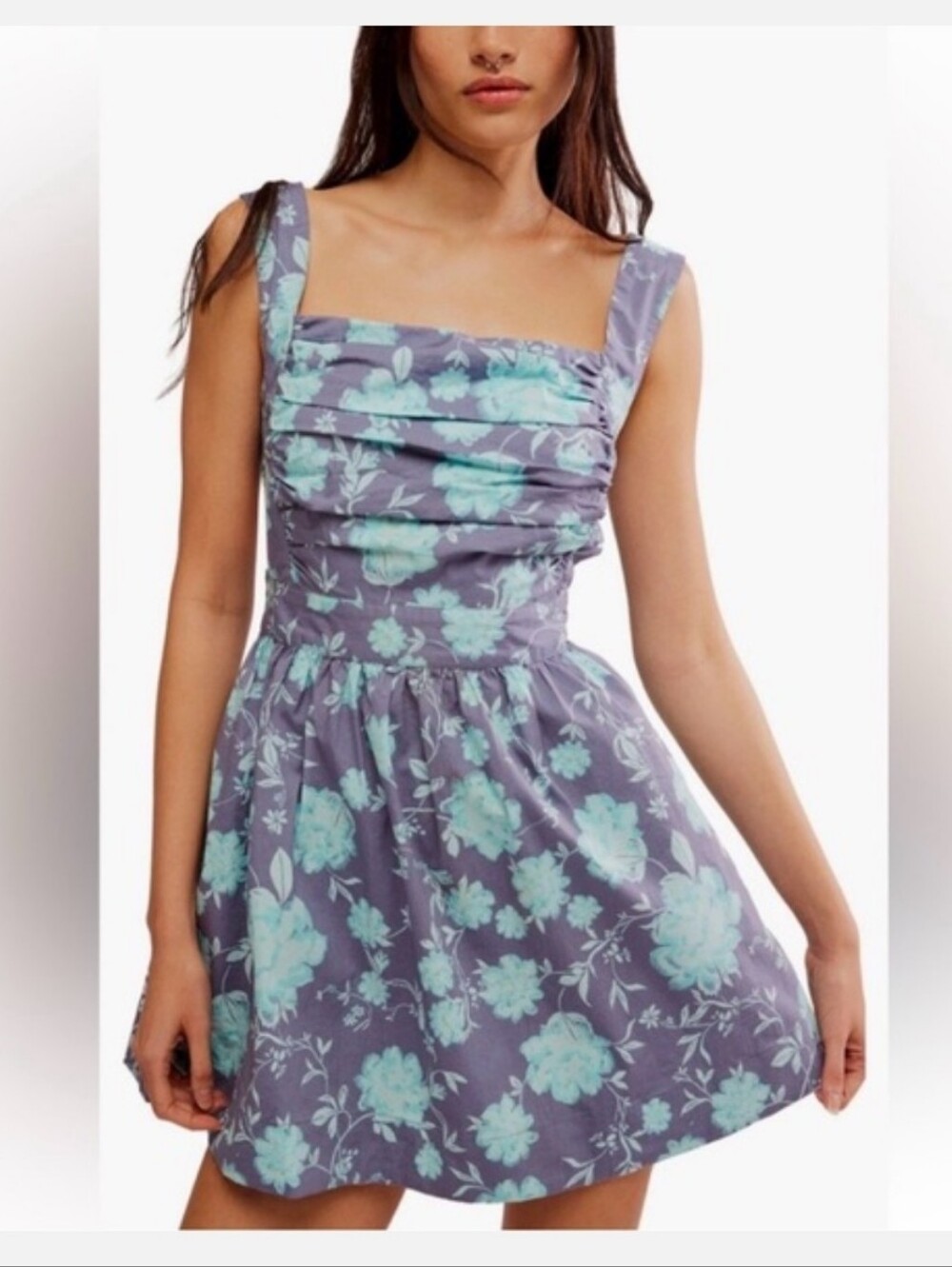 NWT Free People Meet Me In Maui Dress Ocean Combo (M)